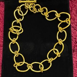 Julie Vos Gold-Tone Knotted Oval Link Necklace